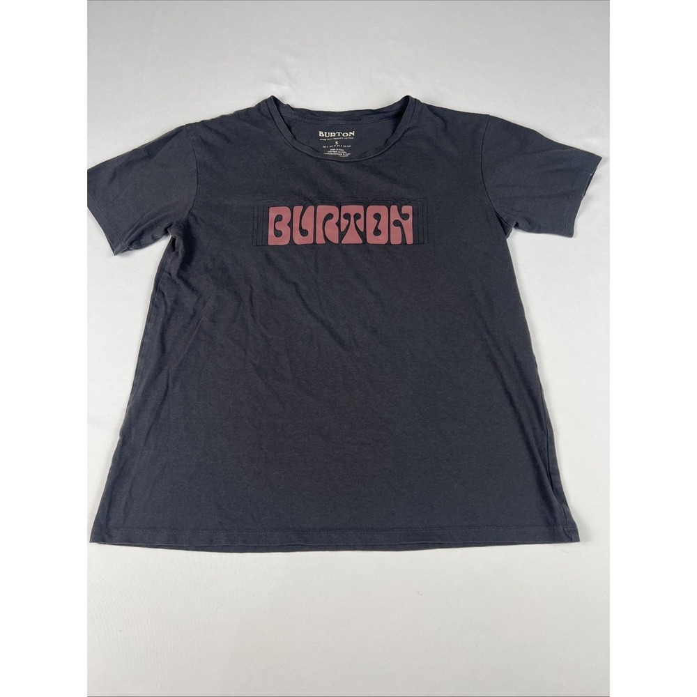 Burton Mens Small Gray Organic Cotton Graphic Logo Short Sleeve T-Shirt
